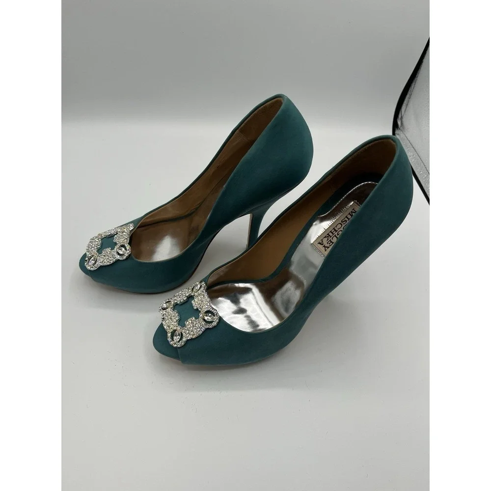 Bagley Mischka Jade Jeweled High‎ Heeled Shoes